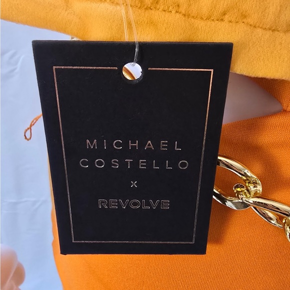 Michael Costello x REVOLVE NWT Strapless Orange Dress w/ Chain Detachable belt - Picture 5 of 5